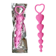 久愛|指扣心型六連後庭拉珠-粉